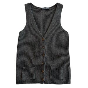 Brandy Melville Gray V-Neck Sweater Vest Top